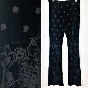 Free People Velvet Paisley Flare Pants